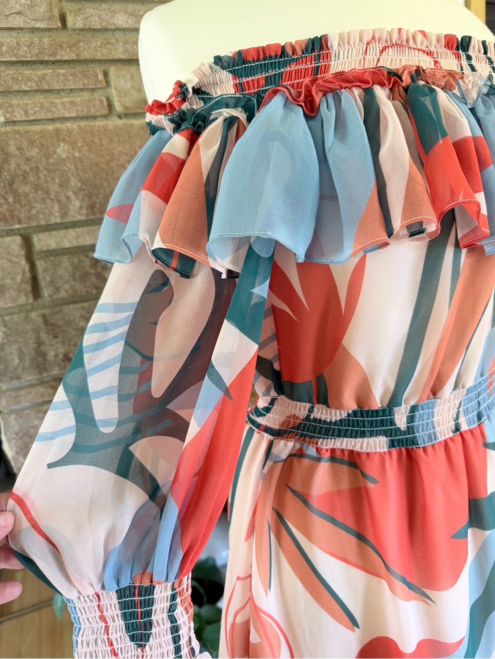 PatBO Rio off-the-shoulder Ruffle Mini Dress - Picture 3 of 7
